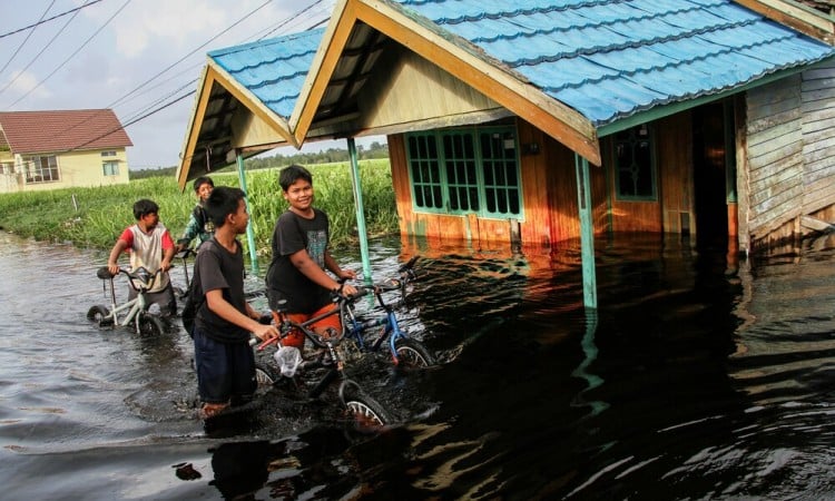 Banjir Luapan Sungai Di Palangka Raya