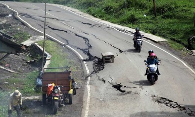 Pergerakan Tanah di Sukabumi Akibatkan Kerusakan di Sejumlah Jalan