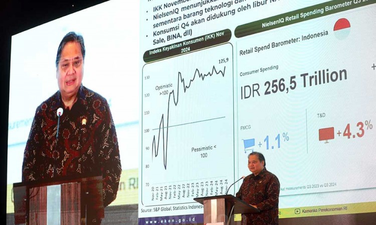 Airlangga Hartarto Buka Acara Bisnis Indonesia Economic Outlook 2025