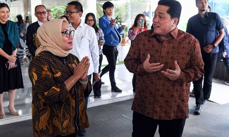 Erick Thohir Bertemu Arifah Fauzi Bahas Sinkronisasi Program Antar Kementerian