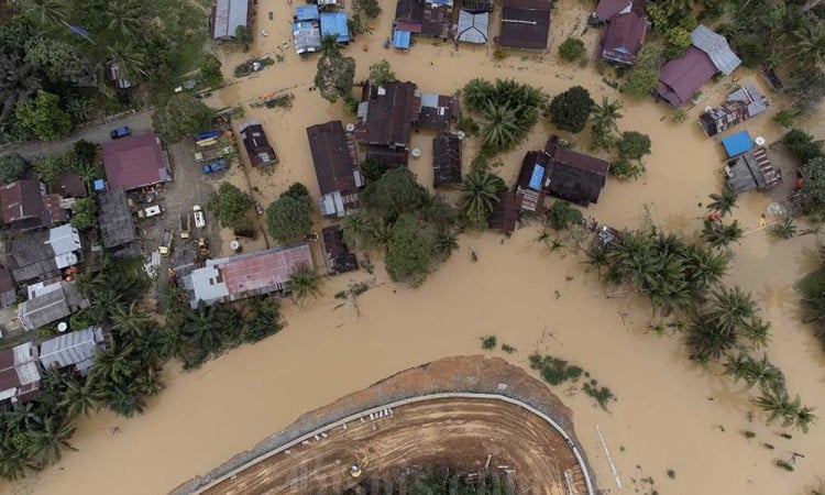 Kawasan Sepaku, Penajam Paser Utara, Terendam Banjir