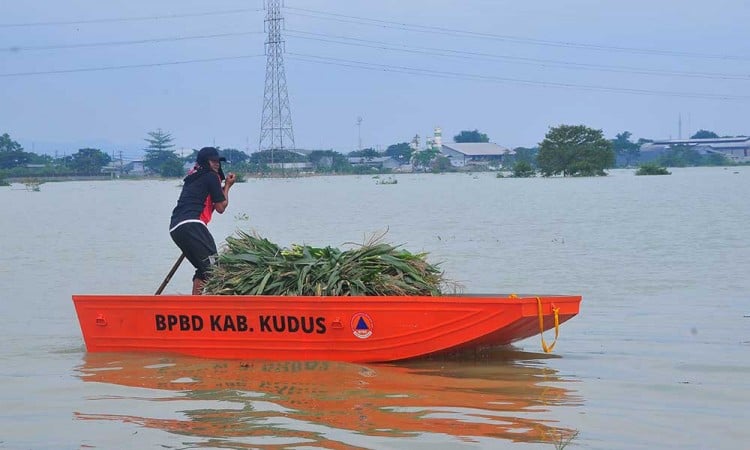 Jalanan di Kudus Jawa Tengah Tergenang Banjir