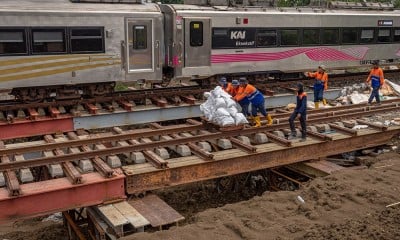 Jalur Kereta Api Terdampak Banjir di Grobogan