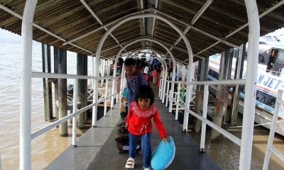 Sejumlah Warga di Riau Mudik Lebih Awal Menggunakan Kapal