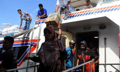 Sejumlah Warga di Riau Mudik Lebih Awal Menggunakan Kapal