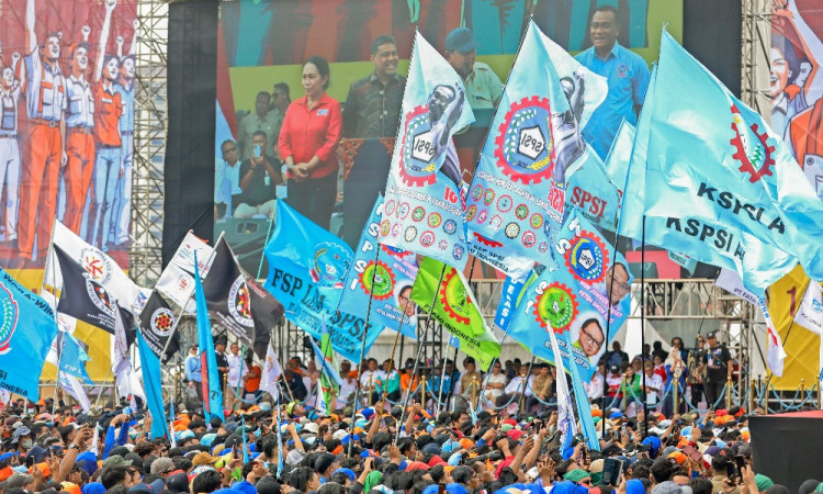 Presiden Prabowo Hadiri Perayaan Hari Buruh Internasional
