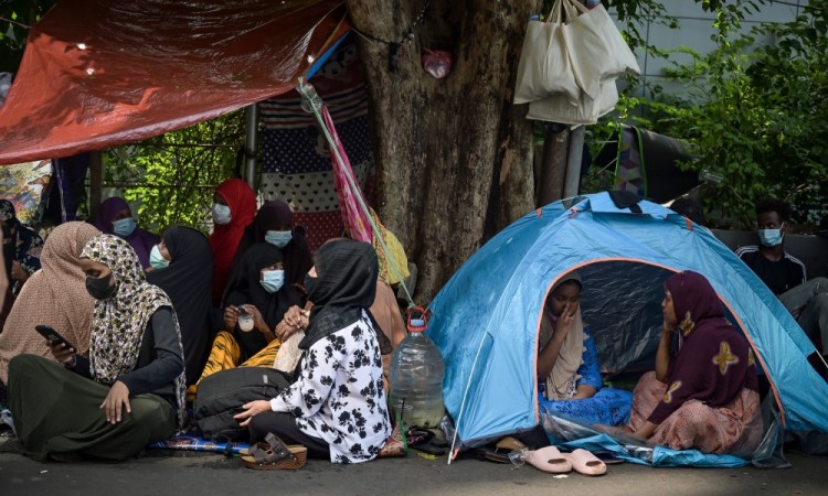 Aksi Unjuk Rasa Pencari Suaka di Jakarta