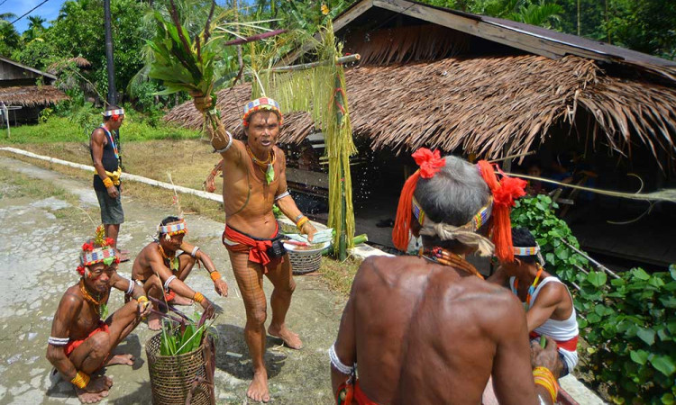 Upacara Adat Memperingati Kematian (kamateijat) di Mentawai