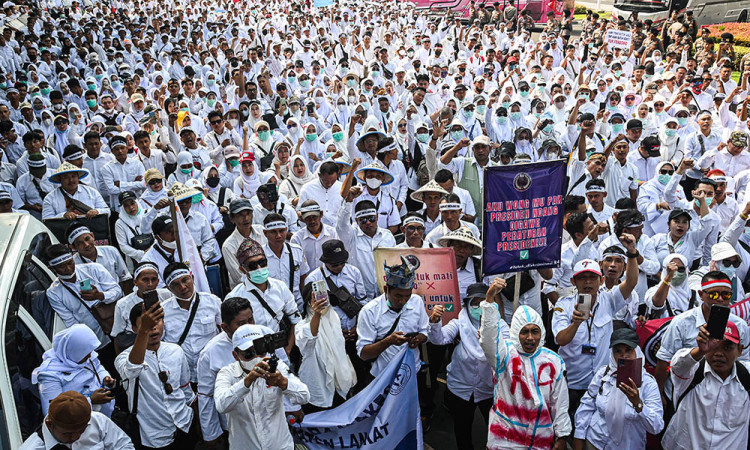 Aksi Tenaga Honorer Tuntut Status PPPK di Jakarta