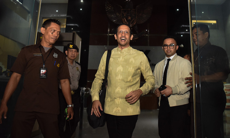 Nadiem Makarim Usai Jalani Pemeriksaan di KPK