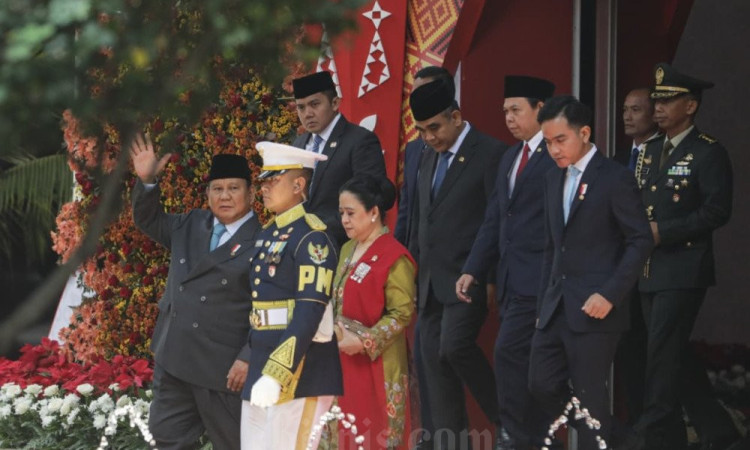 Presiden Prabowo Meninggalkan Gedung Nusantara