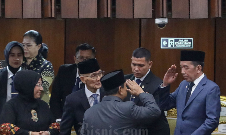 Presiden Prabowo Meninggalkan Gedung Nusantara