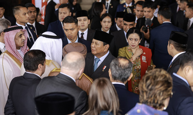 Presiden Prabowo Meninggalkan Gedung Nusantara