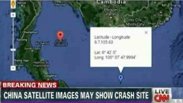 JEJAK MH370: Titik Koordinat Serpihan Pesawat Ditemukan, 105,63 BT-6,7 LU