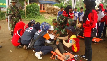 PMI Gelar Simulasi Penanganan Erupsi Gunung Slamet