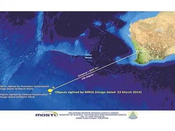MH370 JATUH: Satelit Jepang Tangkap 10 Objek Terapung di Barat Daya Perth
