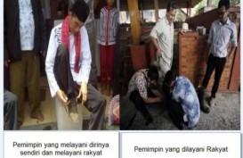 Foto Cara Pakai Sepatu Jokowi Vs Prabowo Ramai Dibahas di Medsos