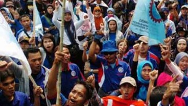 DEMO BURUH: Capres Dukungan Buruh Bakal Berorasi Politik