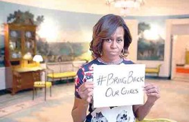 Michelle Obama Kampanyekan Pembebasan 200 Anak Perempuan Nigeria