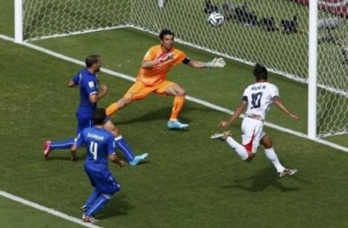 PIALA DUNIA 2014: Kosta Rika Ke-16 Besar, Pukul Italia 1-0