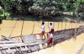 JEMBATAN INDIANA JONES: Tiga Ratusan Jembatan Gantung di Lebak Rusak Parah