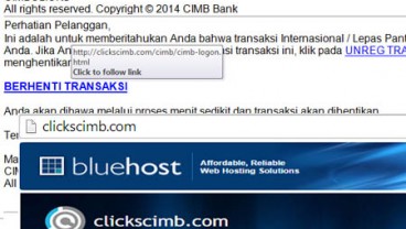 Awas, Akun CIMB Clicks Di-phishing oleh Clikckscimb.com!