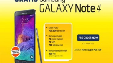 GRATIS SAMSUNG GALAKSI Note4: Indosat Buka Pre-Order Hingga 20 Oktober