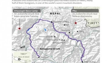 BADAI SALJU Tewaskan 38 Orang, Nepal Tutup Jalur Pendakian ke Himalaya