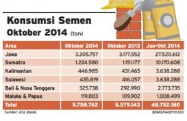 Data Bisnis: Konsumsi Semen Sampai Oktober 2014 Terus Tumbuh