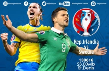 Prediksi Irlandia vs Swedia, Senin (13/6) Pukul 23.00 WIB