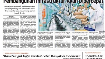 Bisnis Indonesia 13 Februari, Seksi Industri: Pembangunan Infrastruktur Dipercepat