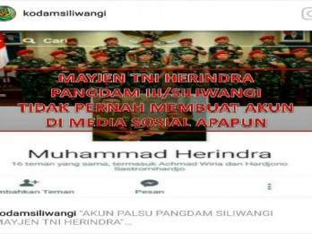 Akun Facebook Palsu Catut Nama Pangdam Siliwangi