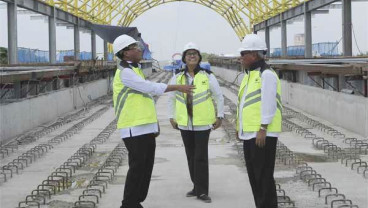 Progres Konstruksi Proyek Kereta Api Ringan Palembang Capai 47%