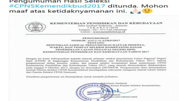 CPNS KEMENDIKBUD 2017: Pengumuman Hasil Seleksi Administrasi Diundur, Pelamar Kecewa
