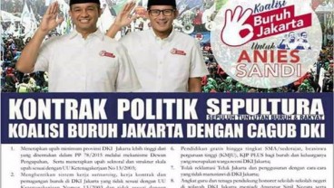 10 Kontrak Politik Buruh Jakarta dengan Anies-Sandi