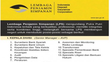 Lowongan Kerja di LPS, Pendaftaran Ditutup 9 Desember