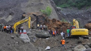 Badan Penanggulangan Bencana Siaga di Lokasi Longsor Merapi