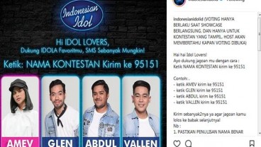 INDONESIAN IDOL 2017: Voting SMS Akan Tentukan Nasib 20 Kontestan 