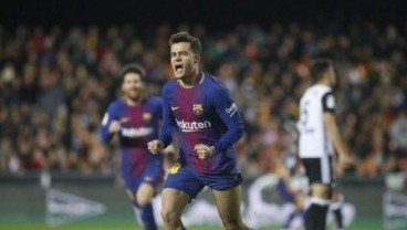 HASIL COPA DEL REY: Gol Debut Coutinho Bawa Barca ke Final