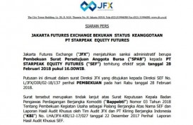 BBJ Bekukan Status Keanggotaan PT Starpeak Equity Futures (SEF)