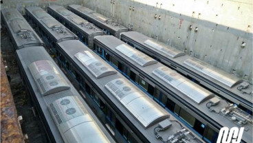 Inilah Penampakan Kereta MRT Jakarta Sebelum Dikirim ke Depo Lebak Bulus
