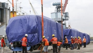 2 "Train Set" LRT Palembang Sudah Tiba di Pelabuhan Boom Baru