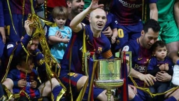 Iniesta Gemilang di Perpisahan, Barcelona Pesta Gol, Juara Copa del Rey