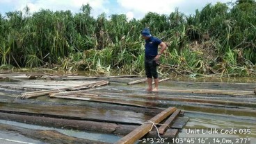 Polair Sumsel Temukan 1.848 Batang Kayu Ilegal