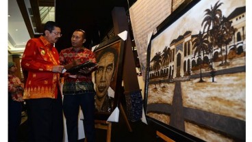 LUKISAN : Saat Presiden Jokowi Terbuat dari Kopi. Istana Maimun "Berasal" dari Abu Sinabung