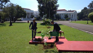 PM China Li Keqiang Tanam Pohon Kamper di Istana Bogor