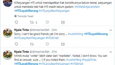 Pembuaran HTI Direstui PTUN, Perang Tagar Pro vs Kontra Timpang