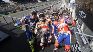 MotoGP Prancis: Marquez Juara, Rossi Podium Posisi 3