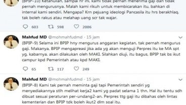 Mahfud MD: Kami di BPIP Tak Pernah Minta Gaji