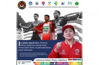 Menko PMK Apresiasi Prestasi Zohri di Kejuaraan Dunia Atletik